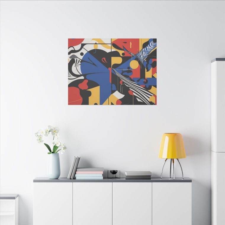 Dynamic Abstract Expression Modern Art with Bold Colors Geometric Fusion - Image 36