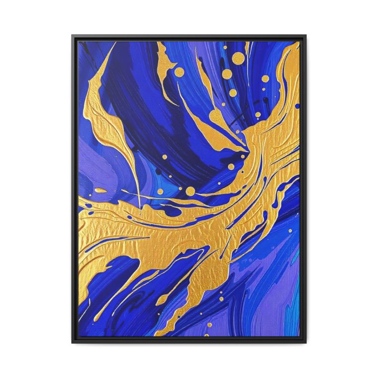 Elegant Gold and Blue Canvas Art to Transform Your Space - Image 9