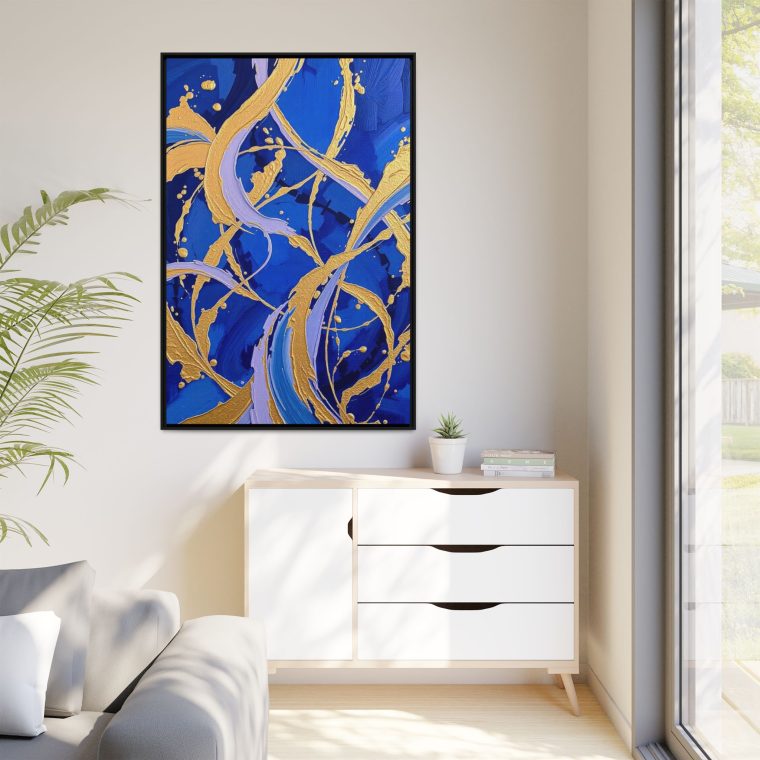 Gold and Blue Canvas Artwork Perfect for Any Modern Space - Image 7