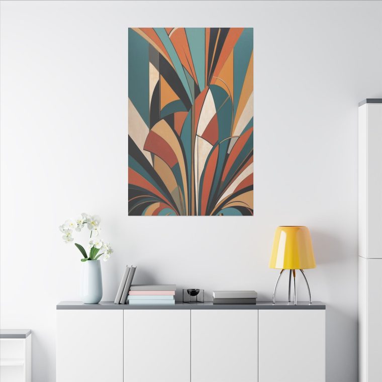 Geometric Blossom Mid-Century Modern Abstract Wall Art - Image 4