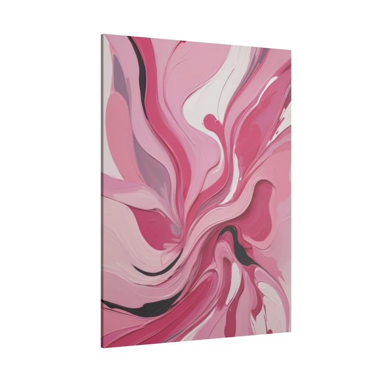 Dynamic Pink Swirls Modern Abstract Oil Painting with Flowing Energy - Image 6