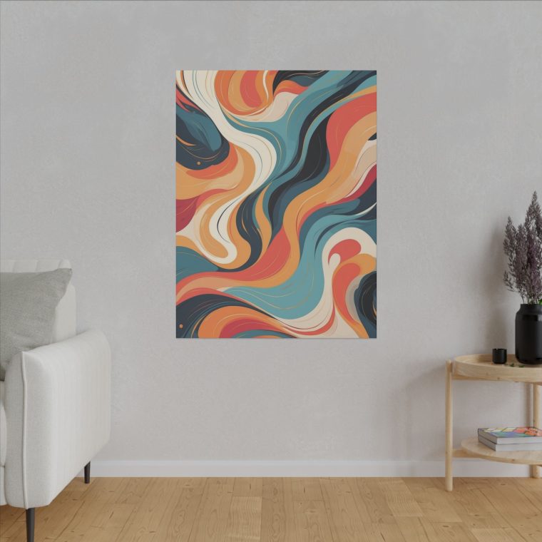 Modern Oil Painting Abstract Wall Art Vibrant Swirl Design - Image 15