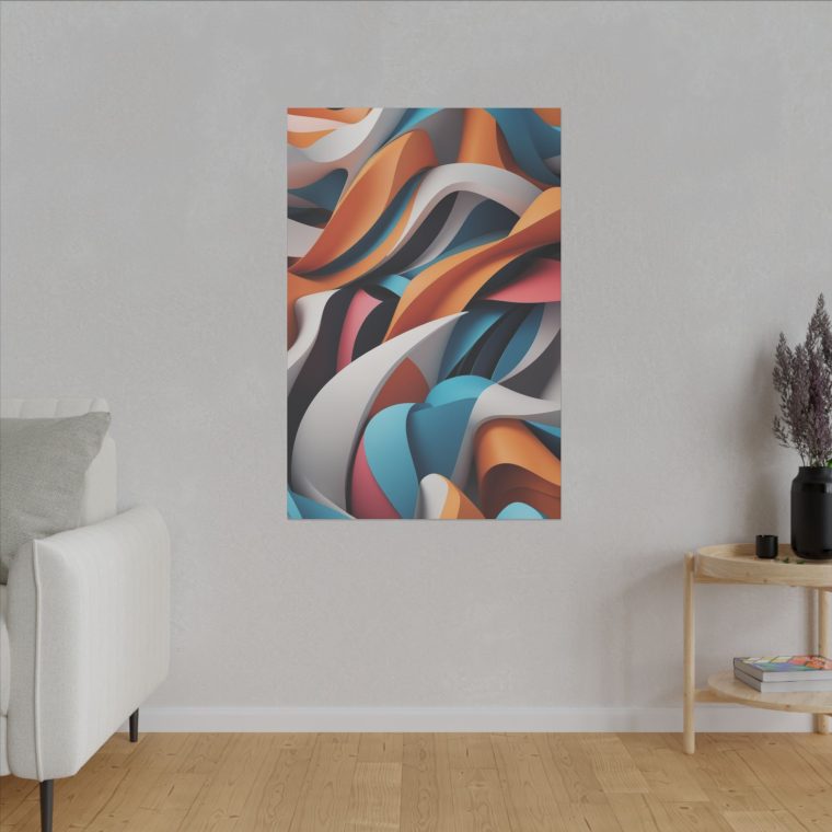 Flowing Harmony Abstract Color Wave 3D Wall Art - Image 11