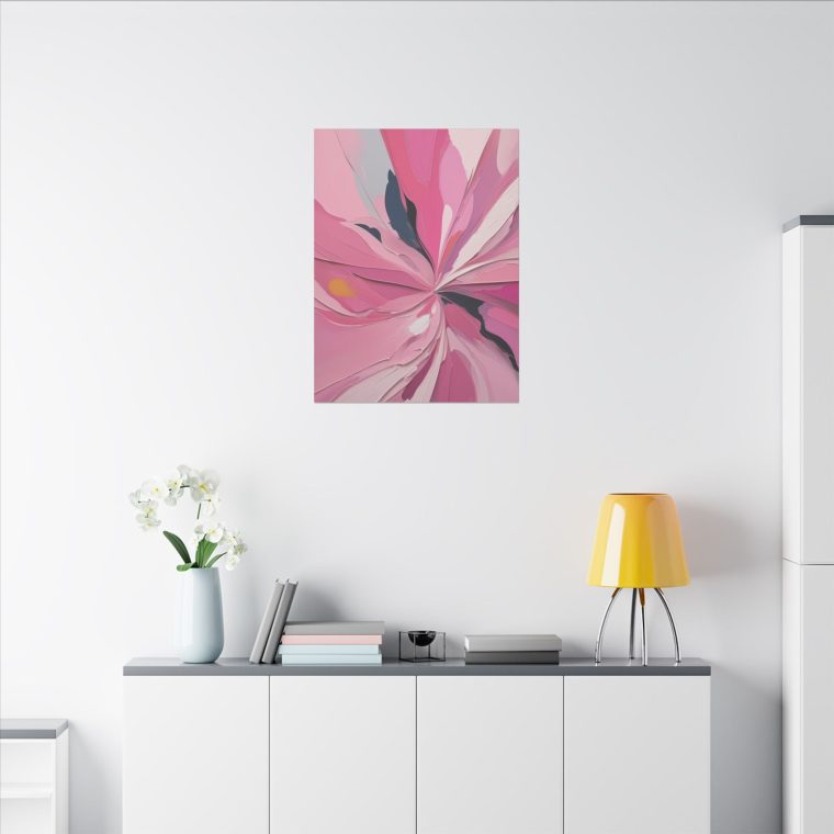 Elegant Flow Modern Abstract Oil Painting in Soft Pink Tones - Image 8