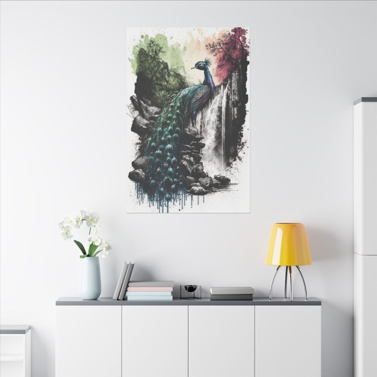 Watercolor Painting of a Beautiful Peacock Elegance in Art - Image 4