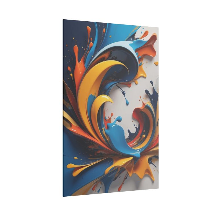 Dynamic Splash Vibrant Abstract Oil Painting for Contemporary Wall Art