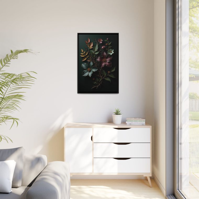 Dark Botanical Moody Wall Art Canvas Prints - Image 3