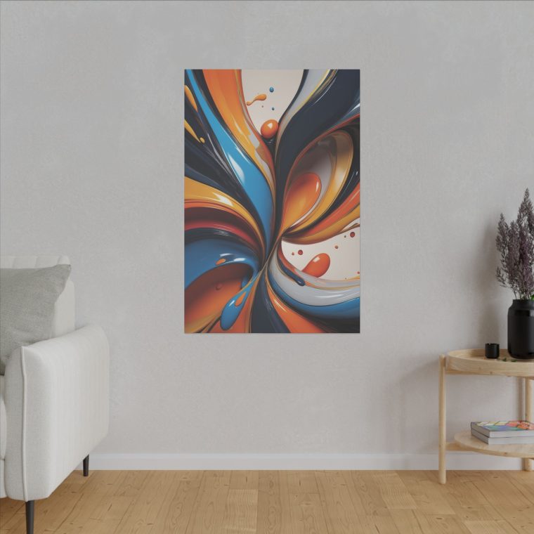 Vibrant Whirl Abstract Fluid Art Oil Painting Wall Décor - Image 11