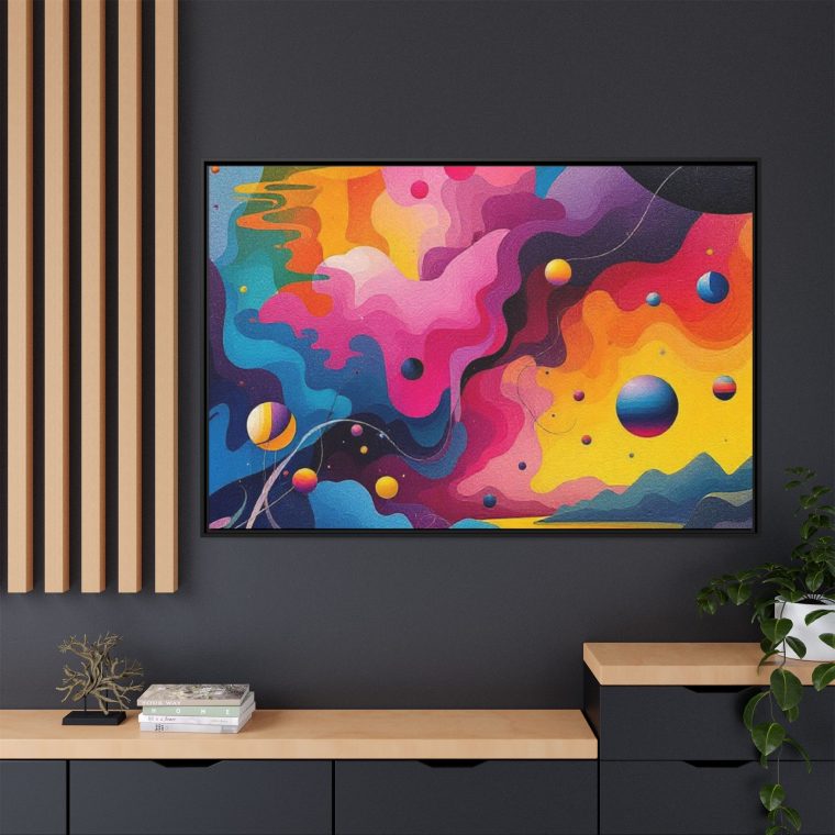 Modern Abstract Paint Swirls Large Canvas Wall Art - Image 4