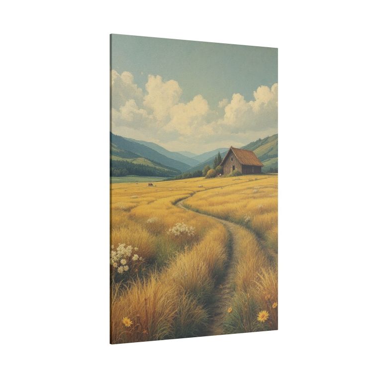 Rustic Countryside Serenity Golden Fields and a Quaint Cabin - Image 10