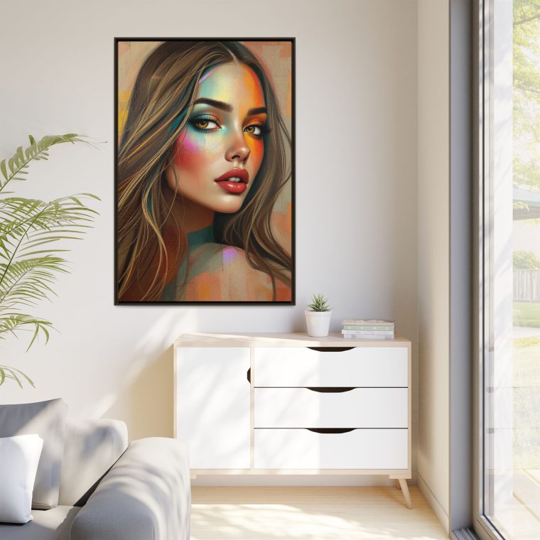 Terracotta Abstract Face Canvas - Boho Living Room Art - Image 3