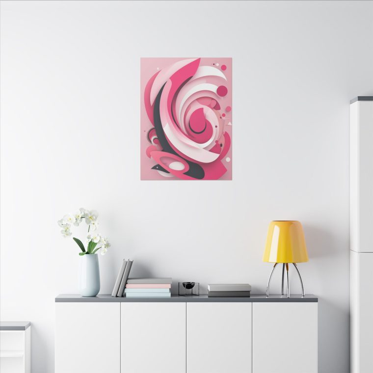 Bold Pink Abstraction Geometric Layers and Dynamic Composition - Image 8