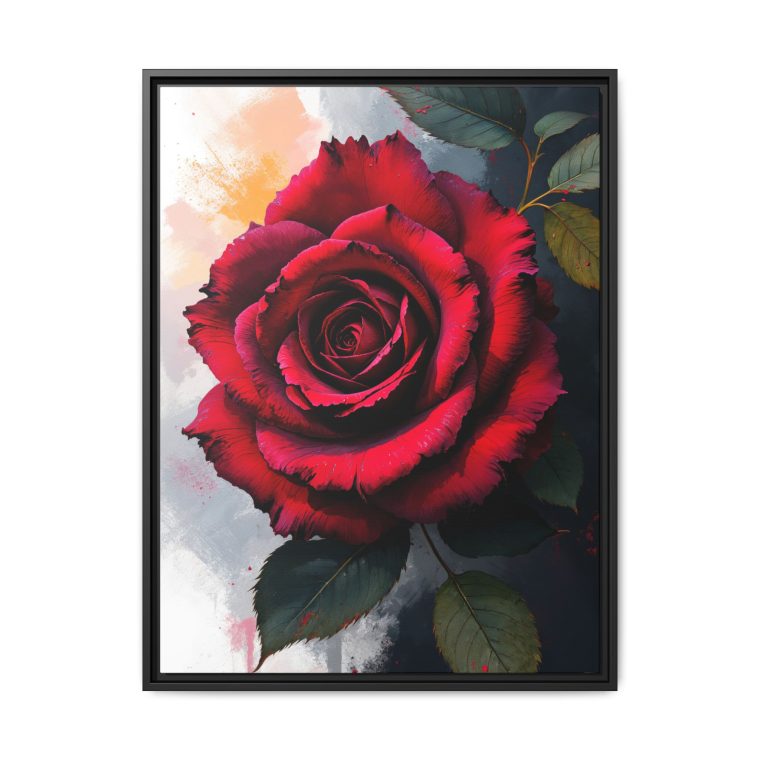 Black Baccara Rose Wall Art - Image 2