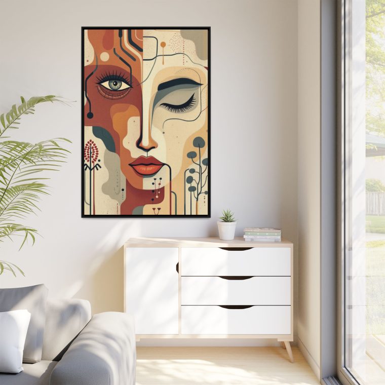 Abstract Boho Face Print Set Earthy Tones Gallery Wall - Image 27