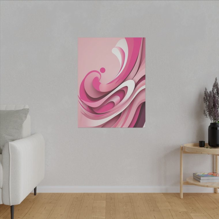 Graceful Pink Waves Abstract Layered Design in Soft Tones - Image 15