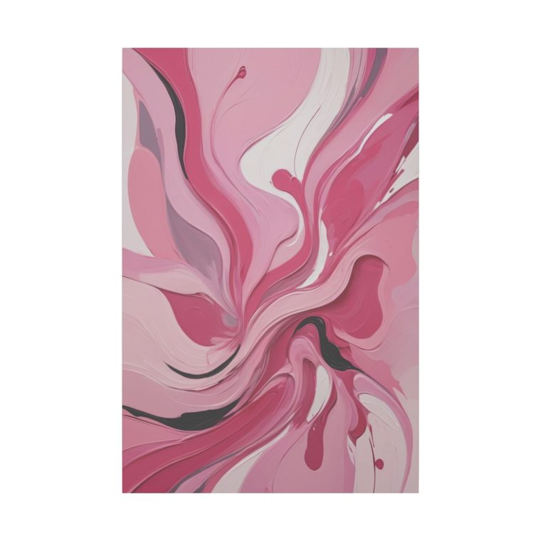 Dynamic Pink Swirls Modern Abstract Oil Painting with Flowing Energy - Image 2