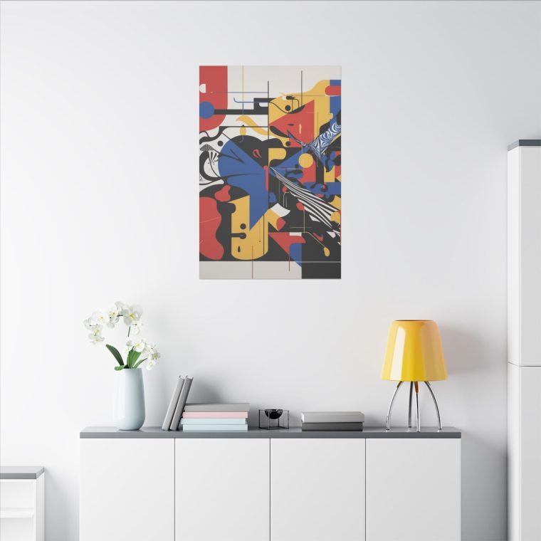 Dynamic Abstract Expression Modern Art with Bold Colors Geometric Fusion - Image 12