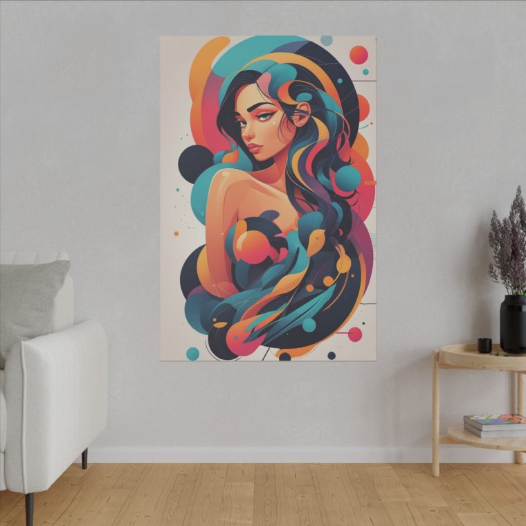 Modern Vibrance Abstract Portrait Wall Art Masterpiece - Image 3