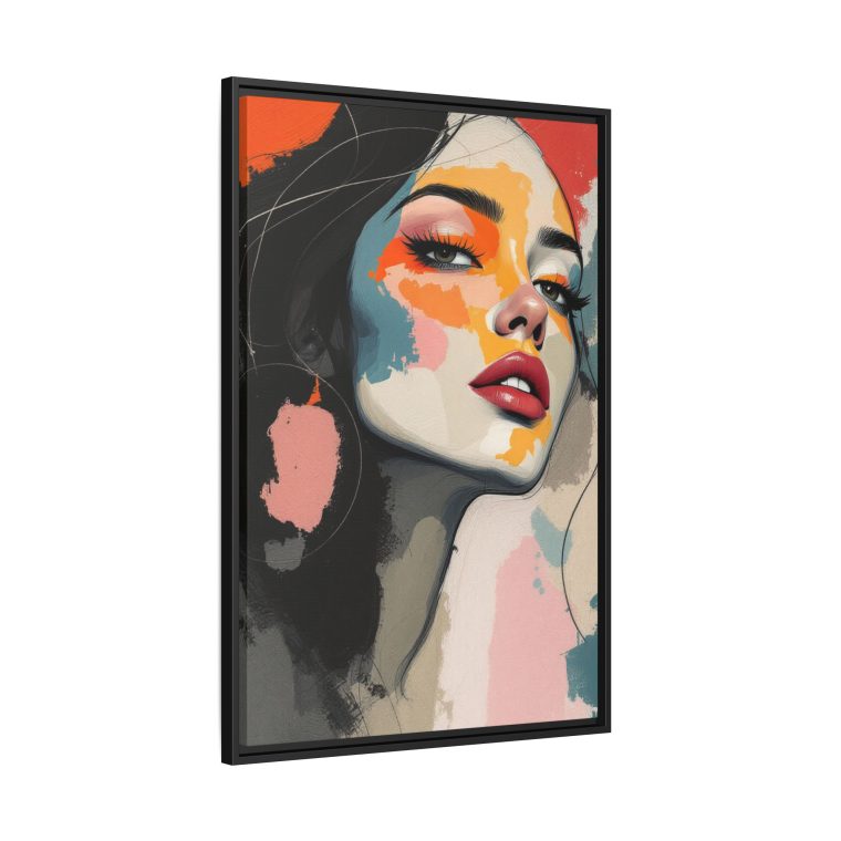 Modern Boho Face Wall Art - Natural Colors Canvas Print - Image 2