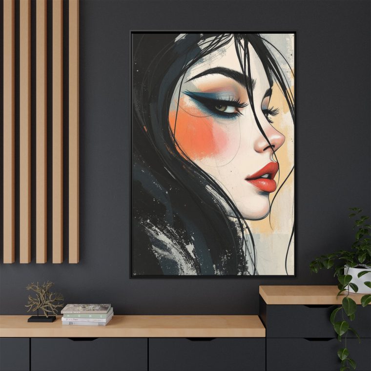Bohemian Face Line Drawing - Natural Beige Wall Decor - Image 4