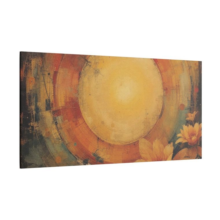 Radiant Sunburst Abstract Floral Design with Warm Earth Tones - Image 14