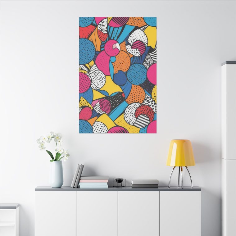 Energetic Pop Art Wall Art - Bold Geometric and Patterned Design - Image 3