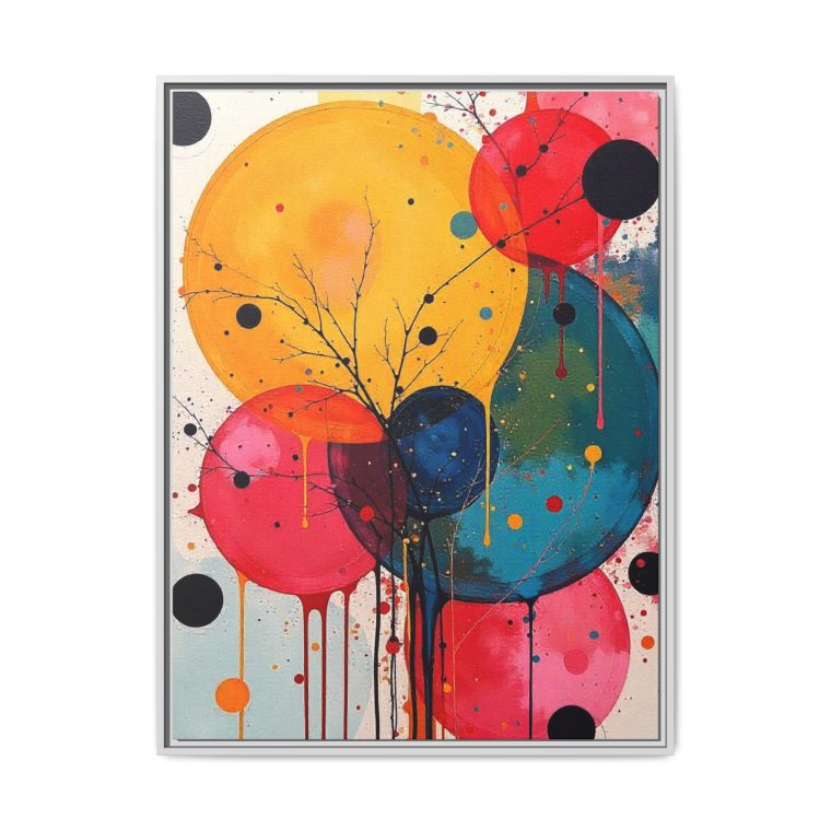 Multicolor Round Abstract Canvas Prints Art Decor - Image 17