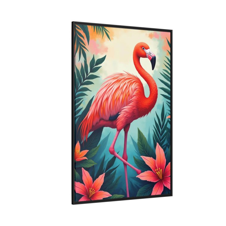 Flamingo Bliss Tropical Canvas Art with Modern Flair - Image 2