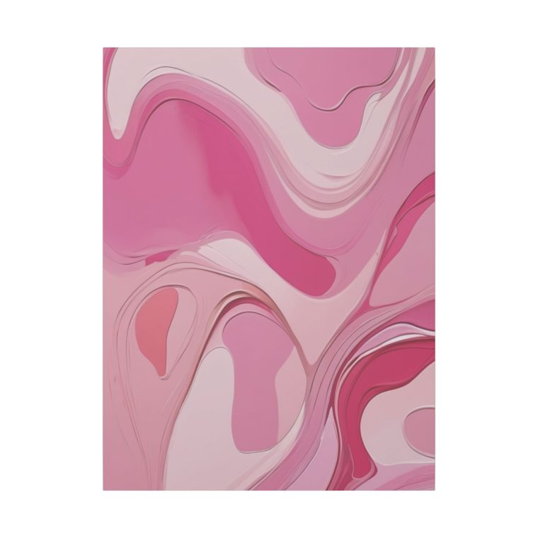 Playful Pink Patterns Abstract Oil Painting with Fluid Lines - Image 13