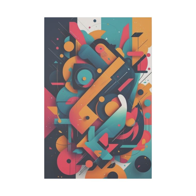 Geometric Kaleidoscope in Vibrant Harmony Wall Art - Image 2