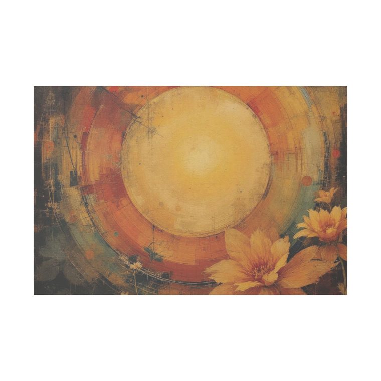 Radiant Sunburst Abstract Floral Design with Warm Earth Tones - Image 2