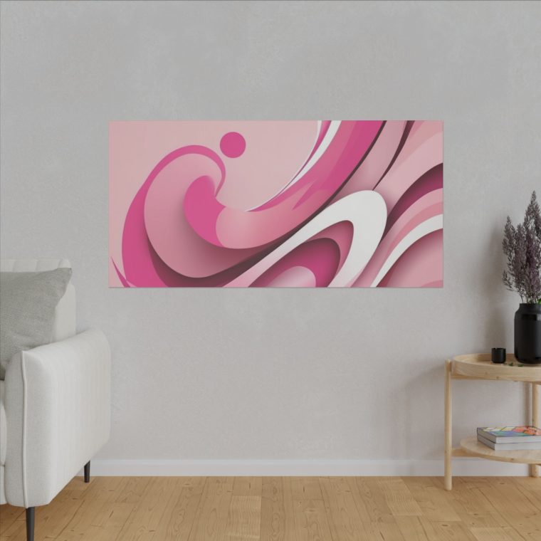 Graceful Pink Waves Abstract Layered Design in Soft Tones - Image 23