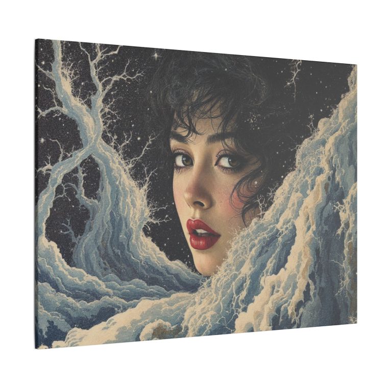 Ethereal Moonlit Portrait Surreal Beauty Amidst Dreamlike Storms - Image 6