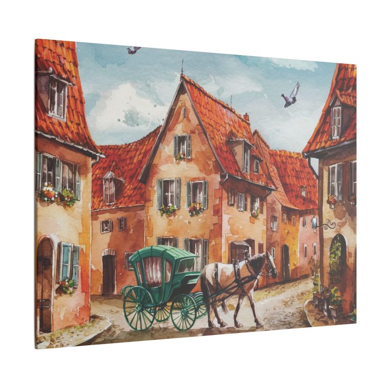 Tranquil German Village A Peaceful Watercolor Illustration