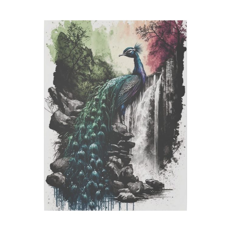 Watercolor Painting of a Beautiful Peacock Elegance in Art - Image 13