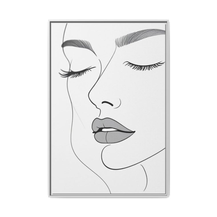 Black and White Abstract Face Wall Art Modern Minimalist Design - Image 25