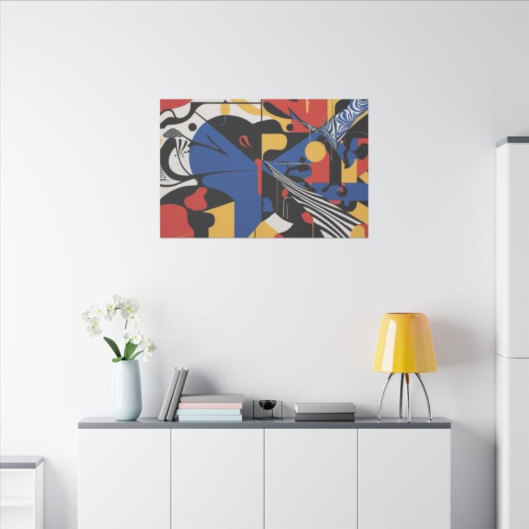 Dynamic Abstract Expression Modern Art with Bold Colors Geometric Fusion - Image 24