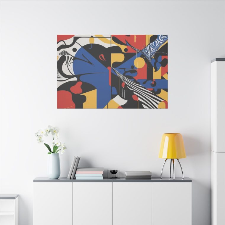 Dynamic Abstract Expression Modern Art with Bold Colors Geometric Fusion - Image 32