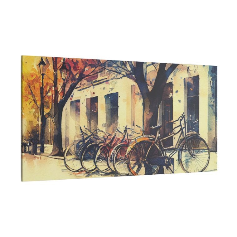 Bicycles on the Street A Charming Watercolor Scene - Image 14