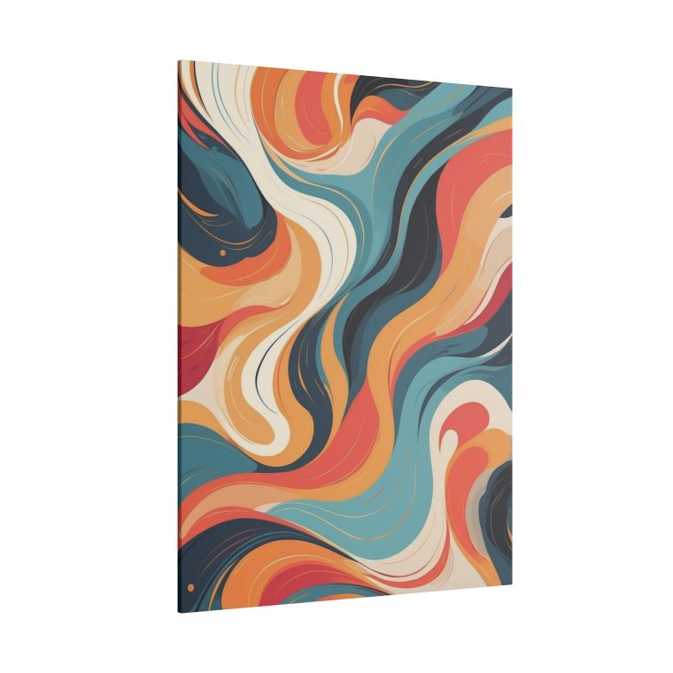 Modern Oil Painting Abstract Wall Art Vibrant Swirl Design - Image 14
