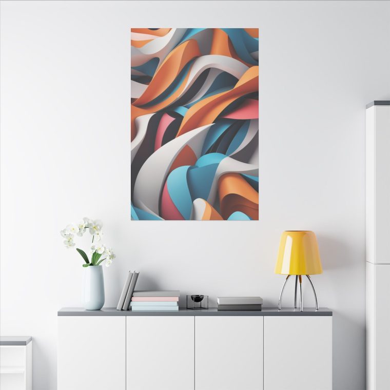 Flowing Harmony Abstract Color Wave 3D Wall Art - Image 4