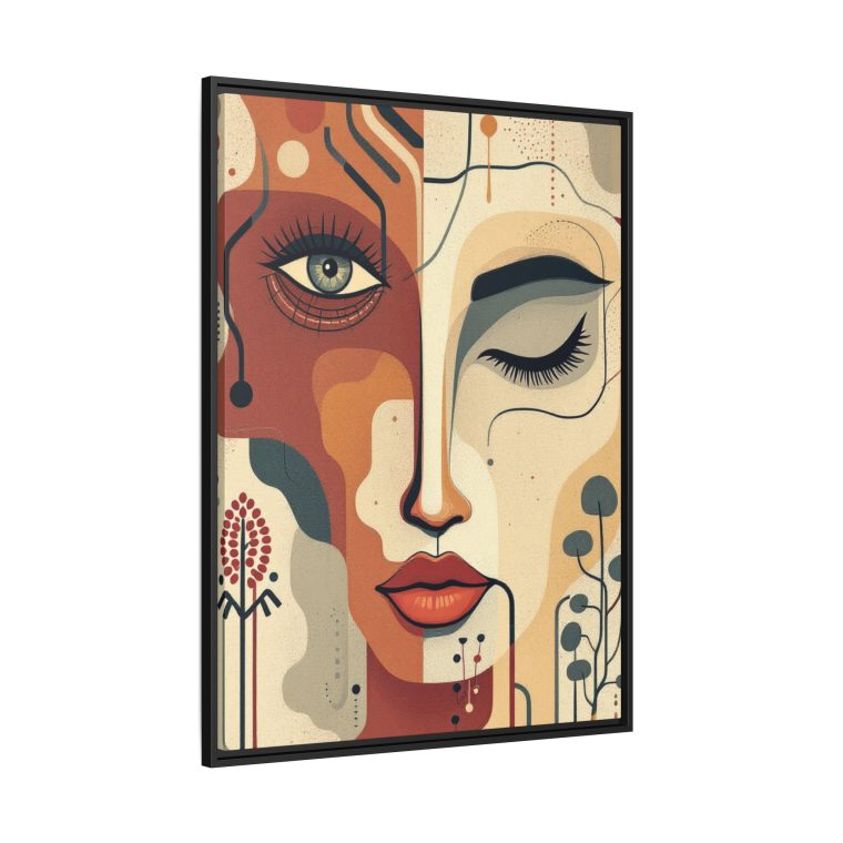 Abstract Boho Face Print Set Earthy Tones Gallery Wall - Image 10