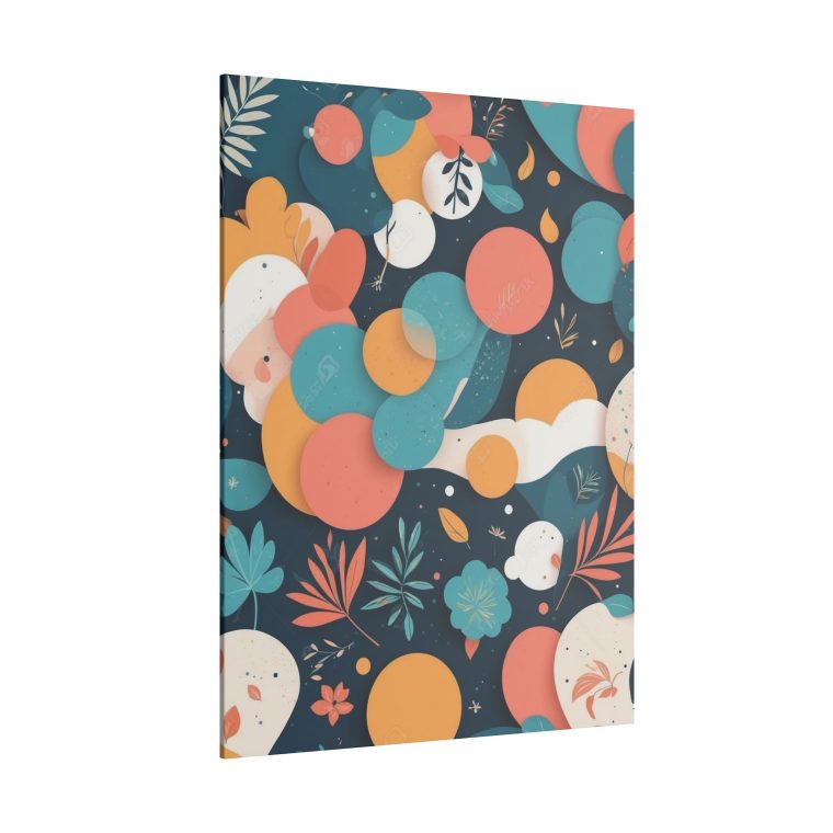 Close-up of the botanical and geometric design, highlighting the harmonious blend of organic and modern forms.