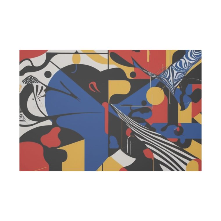 Dynamic Abstract Expression Modern Art with Bold Colors Geometric Fusion - Image 21