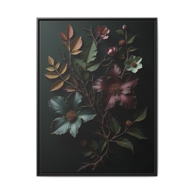 Dark Botanical Moody Wall Art Canvas Prints - Image 9