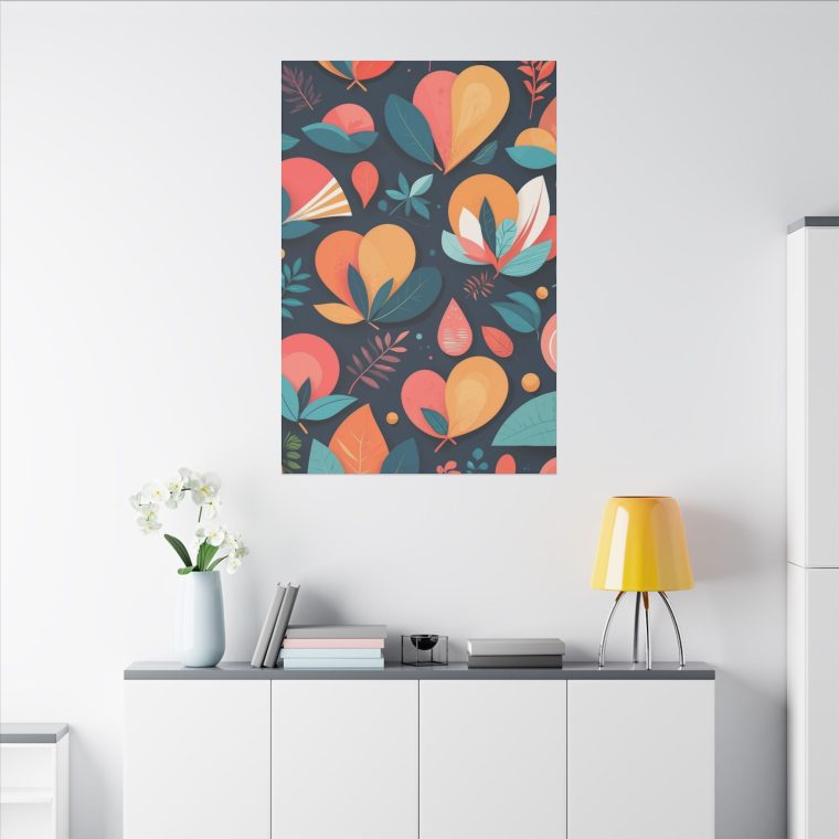 Heart Leaf Abstract Wall Art - Modern Botanical Design - Image 4