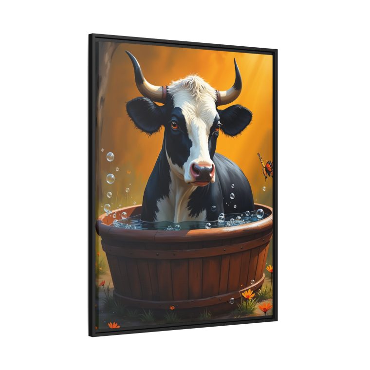 Bull in a Tub Whimsical Canvas Art - Image 10