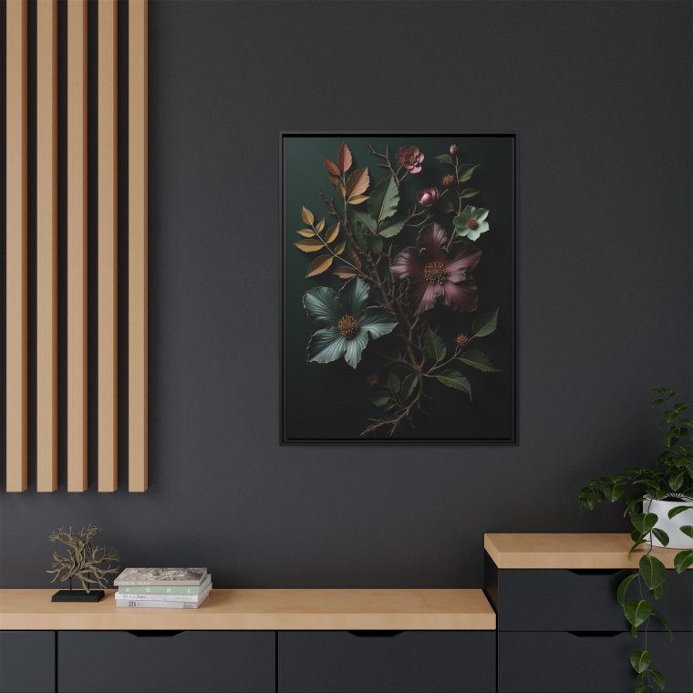 Dark Botanical Moody Wall Art Canvas Prints - Image 12