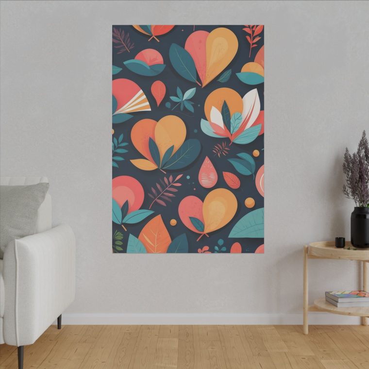 Heart Leaf Abstract Wall Art - Modern Botanical Design - Image 3