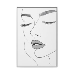 Black and White Abstract Face Wall Art Modern Minimalist Design